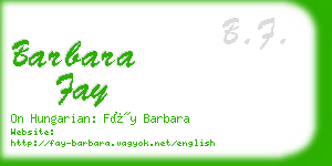 barbara fay business card